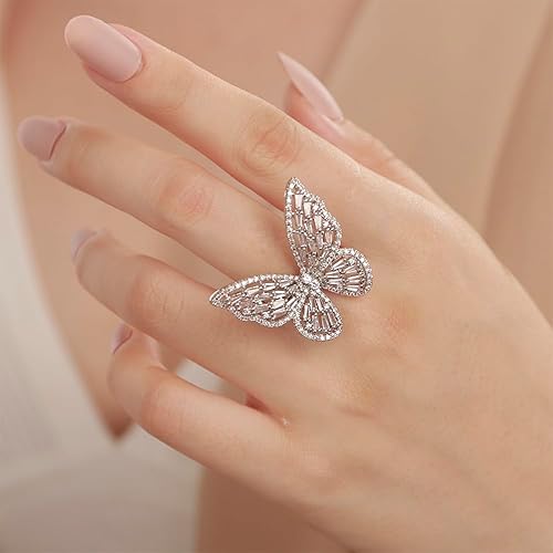 Anillo de Mariposa de Cristal