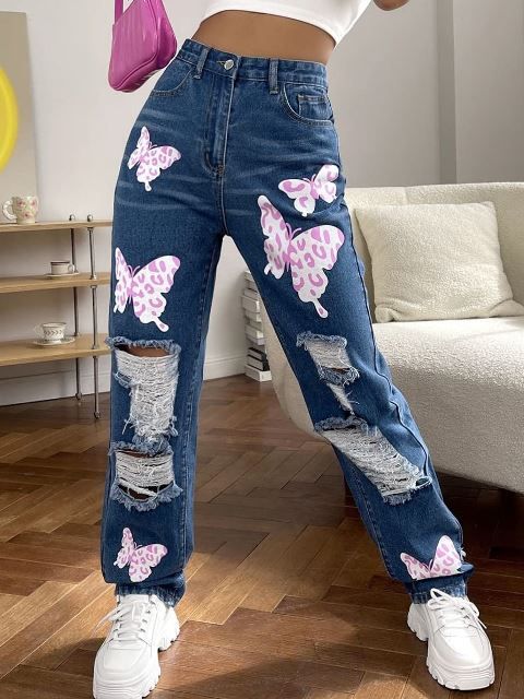 jeans de mariposas