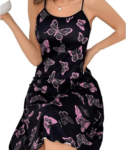 Camisón con estampado de mariposas